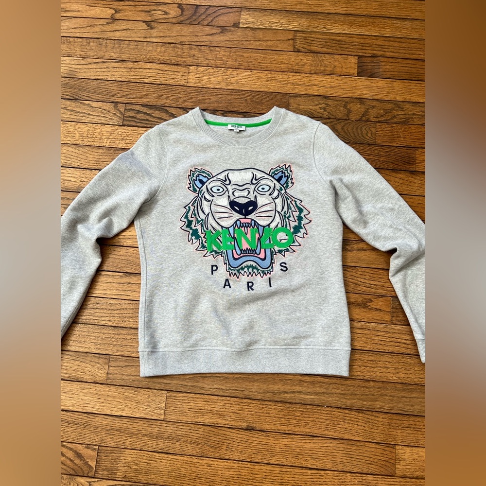 Authentic kenzo sweatshirt small women gray